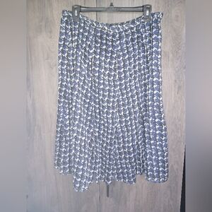 Sag Harbor Blue and White Patterned A-Line Skirt